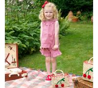 Rachel Riley Red Gingham Frill Top & Short Set - red - 7y