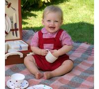 Rachel Riley Red Gingham Shirt & Dungaree Set - red - 6m