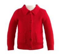 Rachel Riley Red Moss Stitch Cardigan - red - 4y