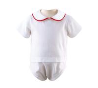 Rachel Riley Red Peter Pan Collar Body - red - 18m