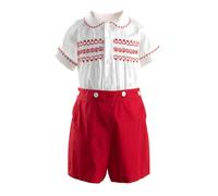 Rachel Riley Smocked Set - red - 18m