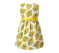 Rachel Riley Tulip Bouquet Sash Dress, Yellow - yellow - 3y
