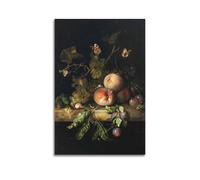 Rachel Ruysch Poster Work《Peaches, Grapes And Plums with A Dragonfly, Snail, Caterpillar, Butterfly And Other Insects》 Cool Artworks Painting Wall Art Canvas Prints Hanging Picture Home Decors Idea 2