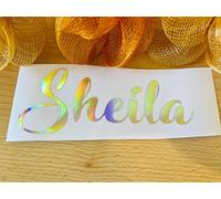 Rachel Water Bottle Name Stickers, Personal Name Tag, Kids Name Decal, Personalized Vinyl Sticker, Personalized Label Decal, Custom Name, Lettering Drinks Bottle Sticker (METTALLIC SILVER SPECTRUM)