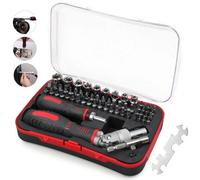 Rachet Screwdriver Bit Set Socket Slotted Hi-Spec 1/4Inch Hex Multi Bit 61Pc