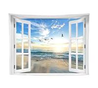 Rachlicy 3D Window View Posters Fake Window View Canvas Sunset View Scenery Wilderness Nature Picture Wall Art decorations