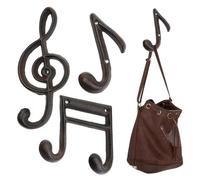 Rachlicy 3PCS Decorative Wall Hook Vintage Music Note Decorative Hooks Cast Iron Wall Hooks for Hanging Coats Keys Hats Entryway Living Room Bedroom