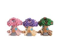 Rachlicy 3Pcs Miniature Tree House Fairy Garden Kit Micro Landscape Ornament Fairy Garden Planter