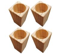 Rachlicy 4Pcs Wood Bed Risers, 4 Inch Stable Table Leg Extenders with Dia. 2" Round Recessed Hole, Multifunctional Furniture Riser for Beds, Tables, Chairs and Sofas Legs
