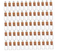 Rachlicy 60PCS Small Glass Bottles with Cork Empty Mini Glass Bottles Decorative Wishing Drifting Spell Jars for Minihouse Bottle Decoration DIY Crafts