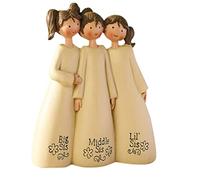 Rachlicy Angel Sisters Figurine Guardian Angel Figurine Ornament for Mom Birthday 3 Girls
