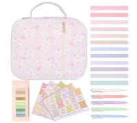 Rachlicy Bible Case for Women Large Capacity Bible Kit with Tabs, Pens, Sticky Notes, Highlighters, Bibles Study Kit with Handle 8.9x11.4x3.2 Inch Style 2