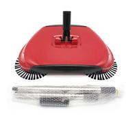 Rachlicy Carpet Sweeper 360° Rotation Manual Floor Sweeper with PET Broom Brush Robust Lightweight Hand for Home Office Low Carpets Rugs Undercoat Carpets, Red