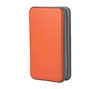 Rachlicy CD Holder CD Case Wallet DVD Binder DVD Organizer Storage Bag Hard Plastic 80 Capacity Portable Orange