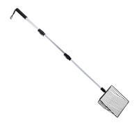 Rachlicy Chicken Poop Scooper 41.9 Inch Hollow-Out Cat Litter Scoop with Adjustable Handle Hanging Deep Sifting Shovel Chicken Coop Accessories