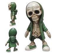 Rachlicy Cool Skeleton Figurines Resin Crafts Statue Skull Sculpture Unique Gift Desktop Ornaments for Home Office Living Room Tabletop