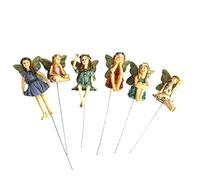 Rachlicy Fairy Garden Ornaments Outdoor Flower Pot Decoration 6pcs Miniature Fairies Figurines Accessories for Outdoor Decor