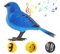 Rachlicy Fake Birds Sound and Motion Activated Singing Birds with Movable Head Battery Operated Simulation Bird Toy for Kids Toys Garden Decor -No Battery