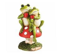 Rachlicy Frog Ornament Pond Ornaments Outdoor Green Couples Frog Stuff Coffee Sitting Statue Frogs Garden Decor Statues for Yard Art and Garden Indoor Outdoor Frog Decoration Sculpture