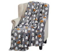 Rachlicy Halloween Blanket Halloween Decorations Throw Blanket Soft Flannel Spooky Ghost Blankets for Sofa Couch Chairs Bed Living Room Office