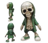 Rachlicy Halloween Decorations Cool Skeleton Figurines Resin Crafts Statue Skull Sculpture Unique Desktop Ornaments for Home Office Living Room Tabletop Style 2