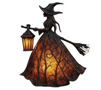 Rachlicy Halloween Lamp Gothic Witch Statue Lamp Resin Halloween Witch Decor ideal for Living Room Table Centerpieces 7.1x6.3x4.5 inch