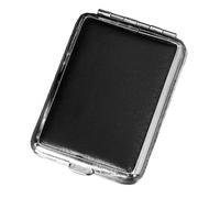 Rachlicy Match Box Portable Match Holder with Friction Plate Waterproof Metal Matchstick Holder with Black Leather Surface