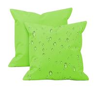 Rachlicy Outdoor Cushion Covers Waterproof Garden Cushion Covers 2Pcs Waterproof Throw Pillow Covers 18x18 inch Decorative Square Garden Pillows Cushion Case Fluorescent Green