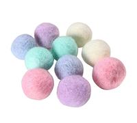 Rachlicy Pet Wool Ball Felt Bulk Pompoms Fun Adorable Colorful Soft Quiet Felted Fabric Balls for Cat Lover Craft Supplies 2cm 10PCS