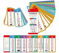 Rachlicy Phonics Flash Cards, Learn to Read Phonics Flash Cards with 60 Double-Sided Card - Alphabet, Sight Words, Colors, Numbers, Animals for Learning