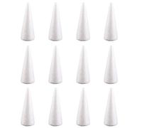 Rachlicy Polystyrene Cones Christmas Tree Foam Craft Foam Cone for Floral Arranging Supplies 12pcs, Polystyrene Cones, Craft Foam Cone, Craft Cone Shapes 10cm