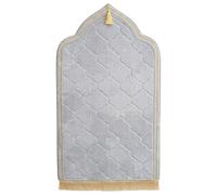 Rachlicy Prayer Mat Thick Soft Flannel Muslim Prayer Rug with Tassel Padded Praying Mat ideal for Daily Salah 26x45in Grey