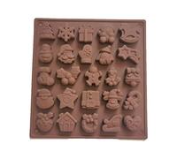 Rachlicy Silicone Christmas Chocolate Mold, Non-Stick, Flexible, Durable, Coffee Color, Christmas Pattern, Cake Decorating, Candy, Cookie, Wax Melt, Jelly, Pudding, Ice Cube Tray