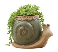 Rachlicy Snail Decor 4.6x3.3in Lovely Small Plant Pots with Drainage Funny Shaped Snail Planter for Home Office Desktop Garden