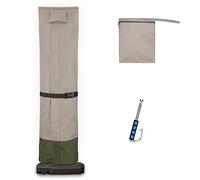 Rachmi Cantilever Parasol Cover for 2.5-4m Umbrellas, 600D Water-resistant UV Resistant Cover Fits Round / Square Patio Garden Offset Umbrella with Zipper & Rod, Khaki-Green