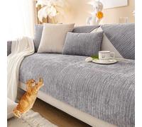 Racib Funny Fuzzy Corner Non Slip Velvet Sofa Cover, Waterproof Slipcovers Couch Covers Dog Protector - L-Shaped & Straight, 1-4 Seater, M-70x150cm