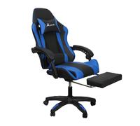 Racing 360 Reclining Swivel Gaming Chair Reclining PU Leather With Footrest & Massager Blue Alivio Blue One Size