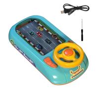 Racing Adventure Car Steering Wheel, Kids Steering Wheel for Car Backseat, Driving Steering Wheel Toy, Toddler Simulated Driving Racing Car Game with Sound Boys Girls (Without battery)