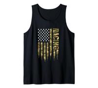 Racing Camouflage Patriotic USA American Flag Tank Top