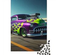 Racing Car 1000 Pc Thickened Paper Jigsaw Green Custom CarPuzzle Grown-Ups Easy Store Relaxation Hobby Engaging Brain Teaser 70x50cm/1000pcs