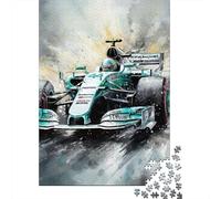 Racing Car 1000 Piece Recycled Paper Silver F1 Track Puzzle Adults Reusable Stress Relief Brain Teaser 70x50cm/1000pcs