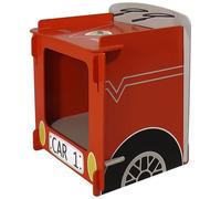 Racing Car Bedside Table Red 1 Shelf - 36cm by Kidsaw