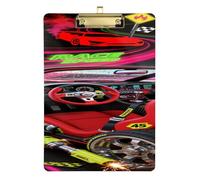Racing Car Cool Yk2 Classic clipboard Acrylic Cute for Homework Pediatric Tabla para escribir con Clip Size 9 x 12