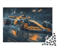 Racing Car in Rain 1000-Piece Recycled Cardboard Dynamic Motion Style Jigsaw Bundle, Concentration Training, Personalised Gift, Wall Decor & After-School Fun 38x26cm/1000pcs