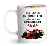 Racing Car Mug, Funny Car Ceramic Coffee Cup, Racing Merchandise-I Might Look Like I’M Listening to You, Racing Fans Gifts for Men, Women, 9.5x8.2cm / 3.7x3.2inch,