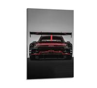Racing Car Poster 911 GT3 R Black German Super Sports Car Decorative Painting Canvas Modern Art Picture 24x36inch(60x90cm)