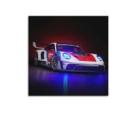 Racing Car Poster 911 GT3 R Rennsport Sports Car Decorative Painting Canvas Modern Art Picture 16x16inch(40x40cm)