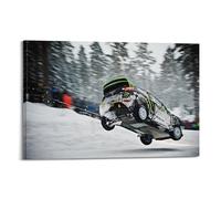 Racing Car Poster for RS WRC Snow Rally Action with Monster Energy Jump Poster Decorative Painting Canvas Wall Posters And Art Picture Print Modern Family Bedroom Decor Posters 20x30inch(50x75cm)