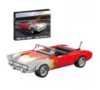 Racing Car Speed Champion Building Blocks Set, 1956 Vintage C1 Luxury Sports Car Building Model Kit, 249PCS Convertible Retro Super Car Compatible LG Supercar Vehicle Toys Gift for Adults Kids