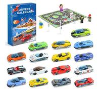 Racing Cars Advent Calendar 2025 Toys for Kids, 24 Days Christmas Countdown Calendar with Mini Racers Construction Trucks Cars Racetrack Playing Mat Boys Girls Xmas Holiday Surprise Gift